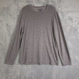 Nordstrom Mens Basic T-Shirt Grey Pullover Long‎ Sleeve Stretch Crew Neck M New